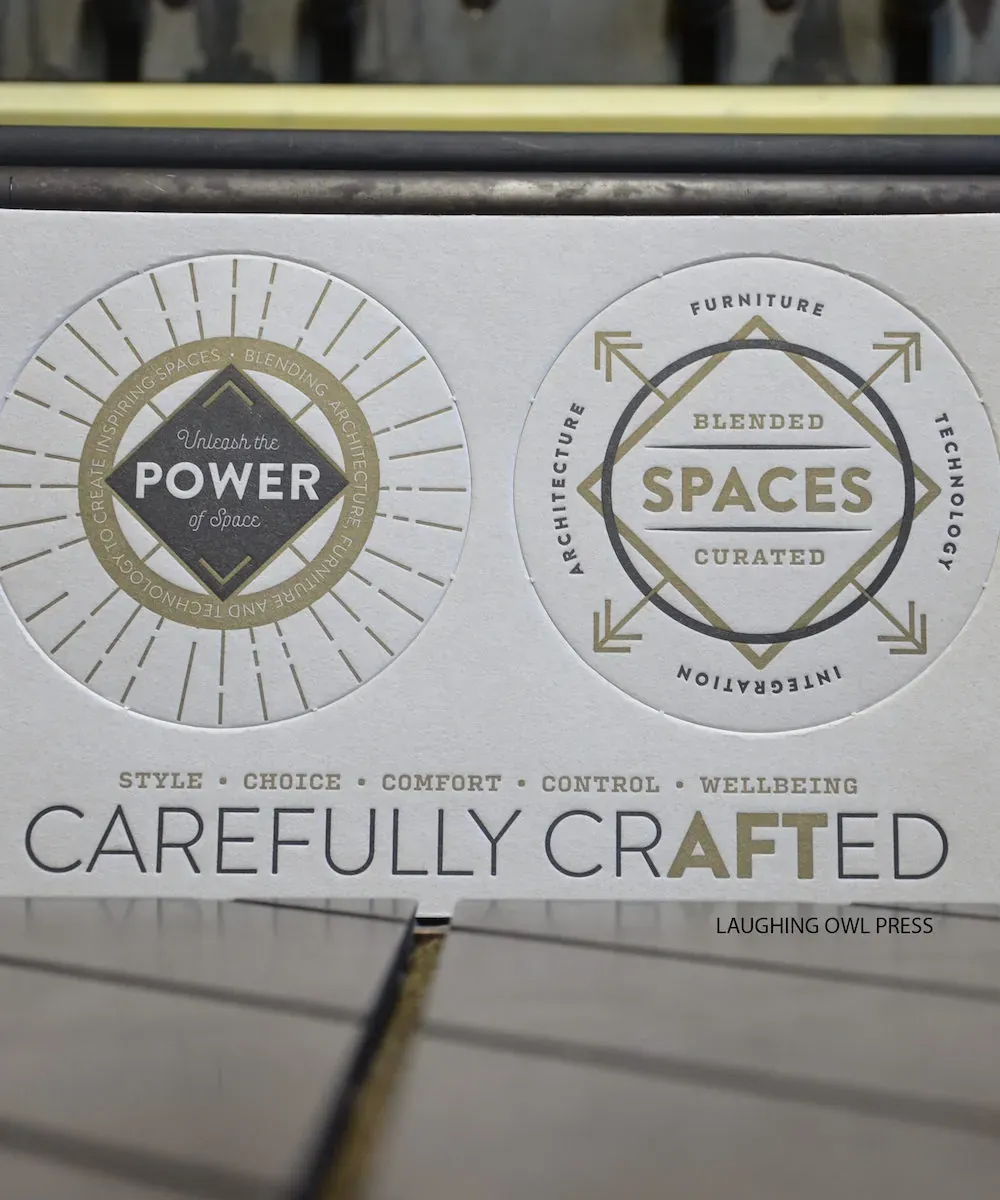 Letterpress printed work by Laughing Owl Press