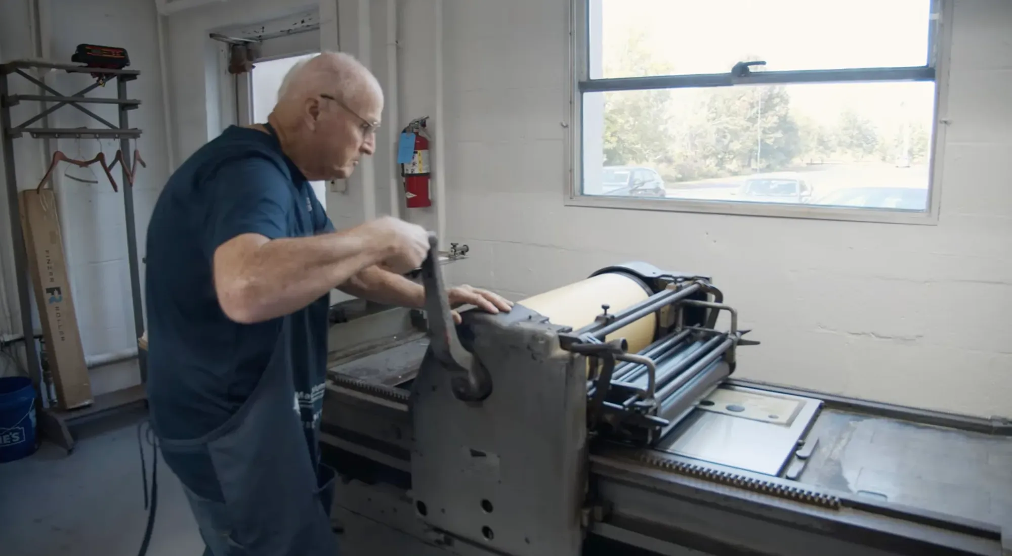 A flexographic plate being checked on the light table at Concord Engraving