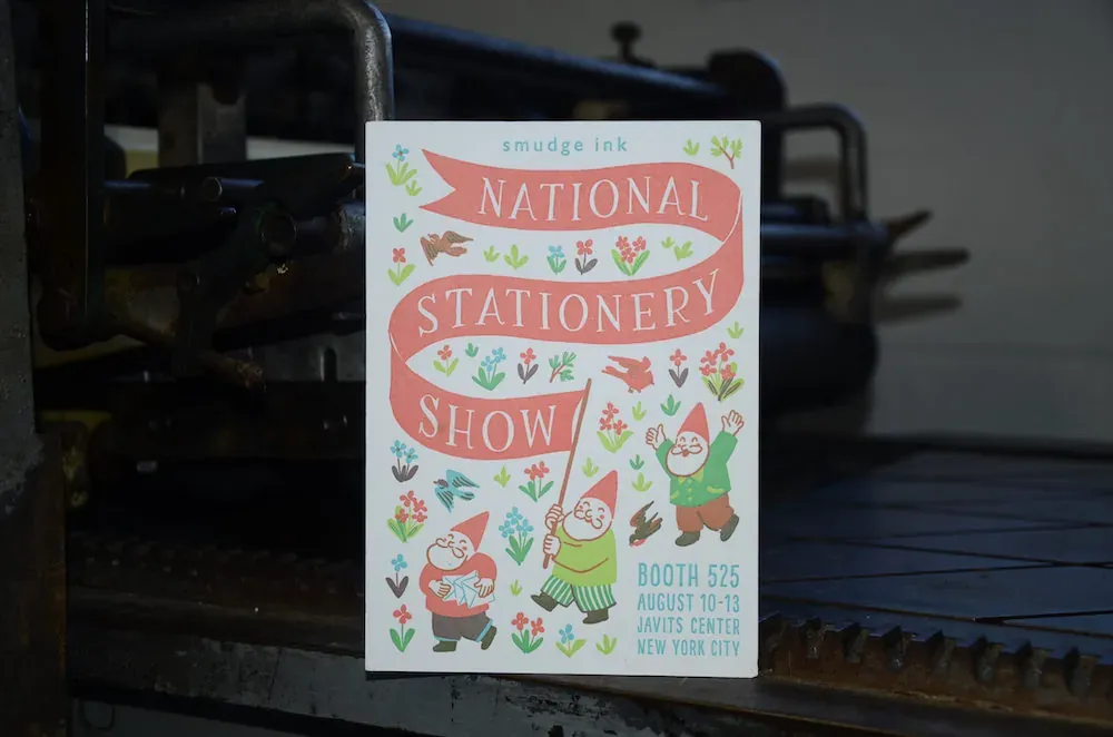 Letterpress printed work by Smudge Ink